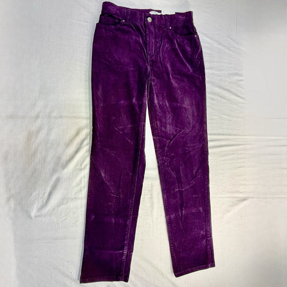 Croft & Barrow Women's Corduroy Pants Size 6A Plum Elegance Mid Rise Straight